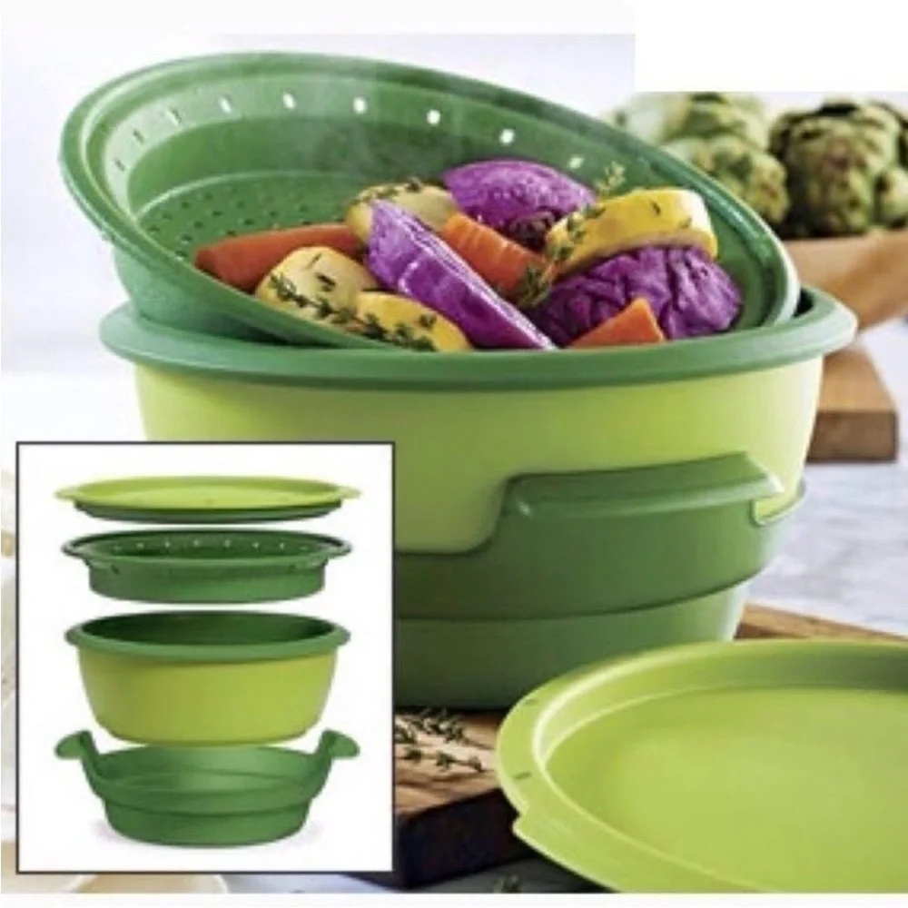 TUPPERWARE Smart Steamer 4-Piece Set - Green